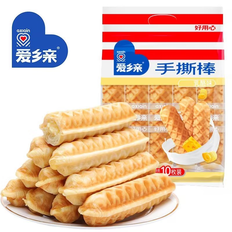 爱乡亲乳酪味手撕棒面包338g