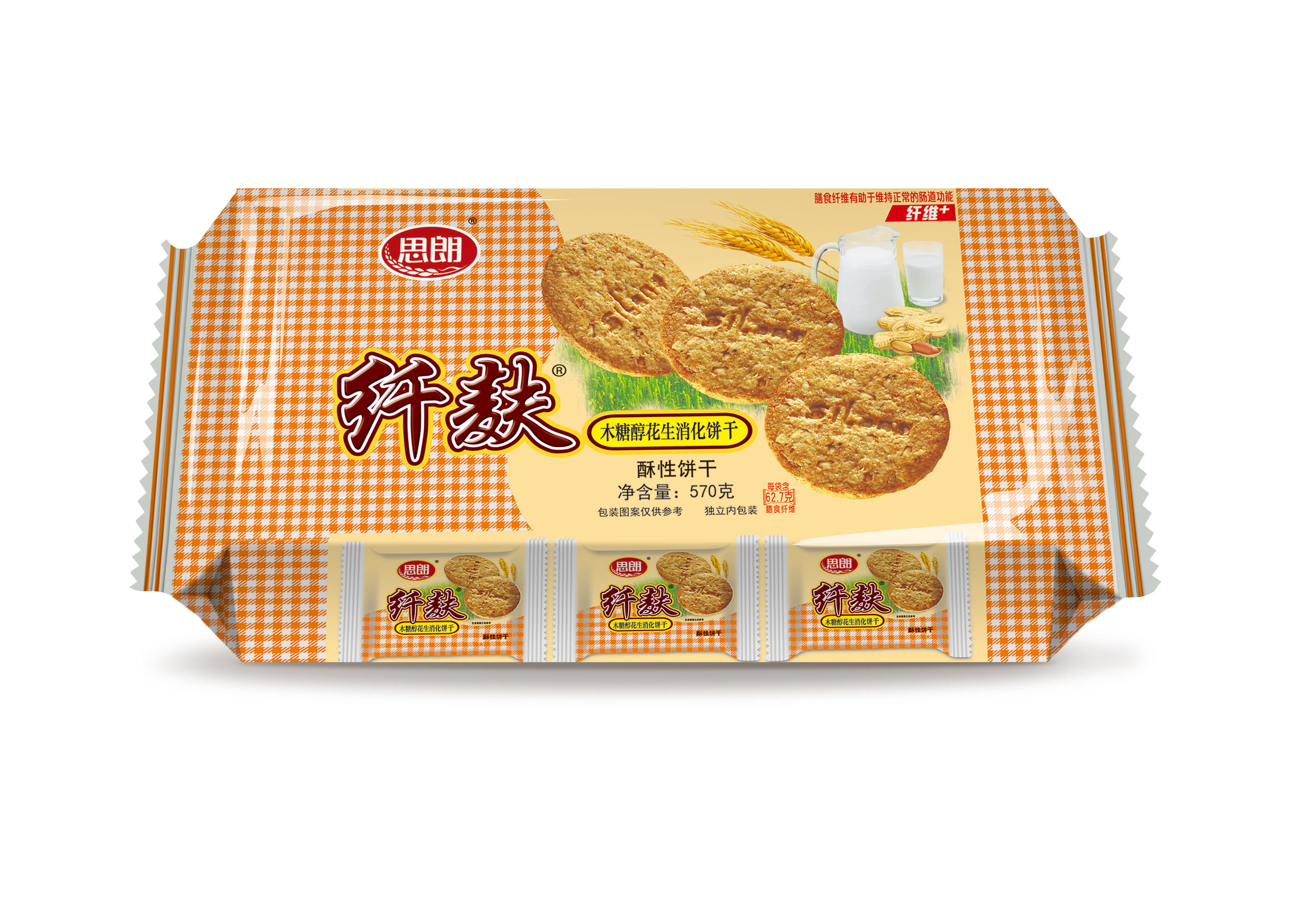 思朗纤麸木糖醇花生饼570g