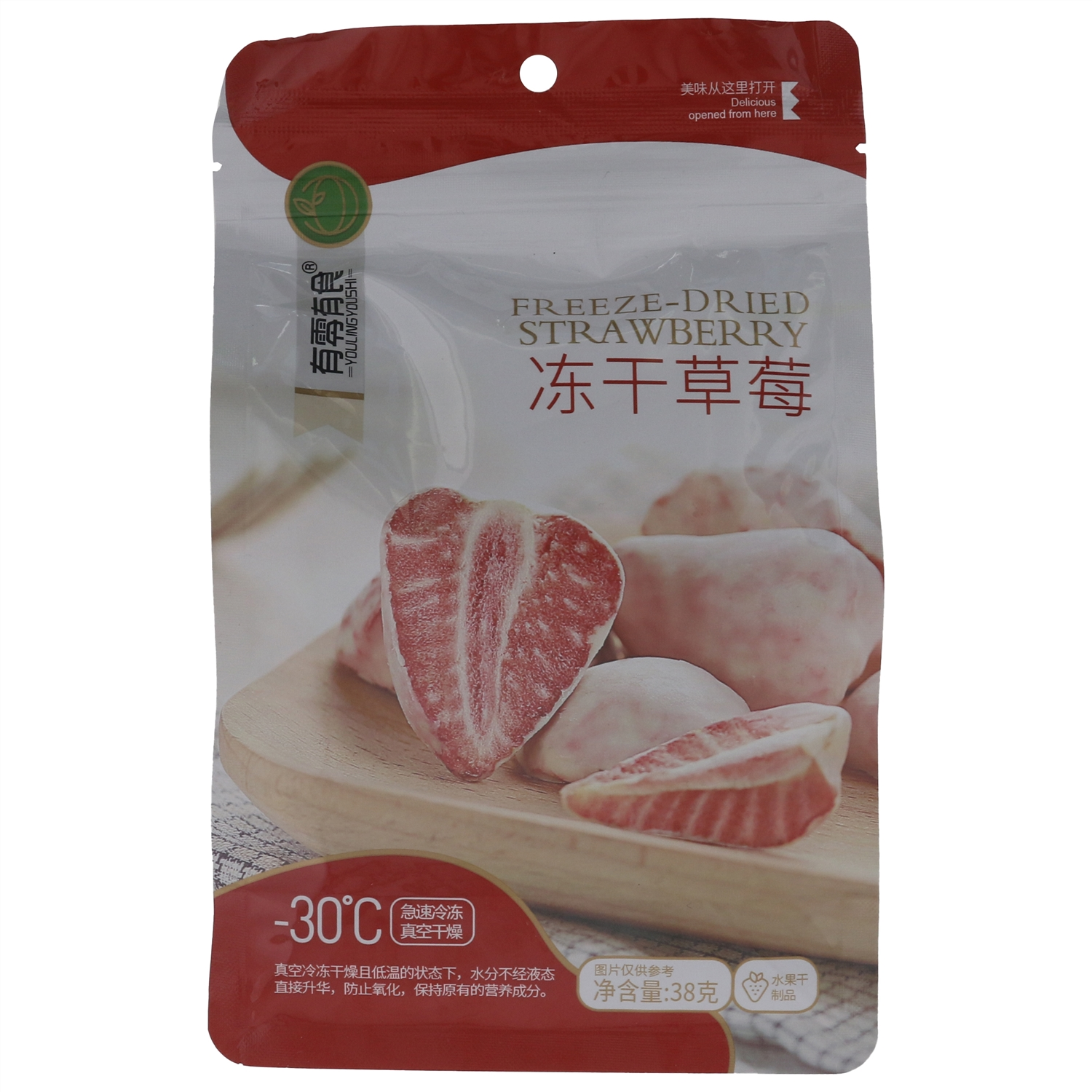 有零有食冻干草莓 38g