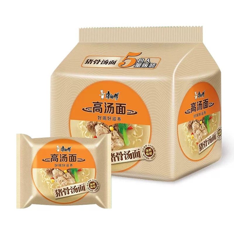 康师傅高汤面猪骨汤五连包