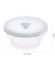 FaSoLa硅胶折叠碗带盖SH-195，760ml，耐220℃高温，可紫外线消毒，碗上口直径16.4cm,折叠前高度8cm,折叠后4.4cm