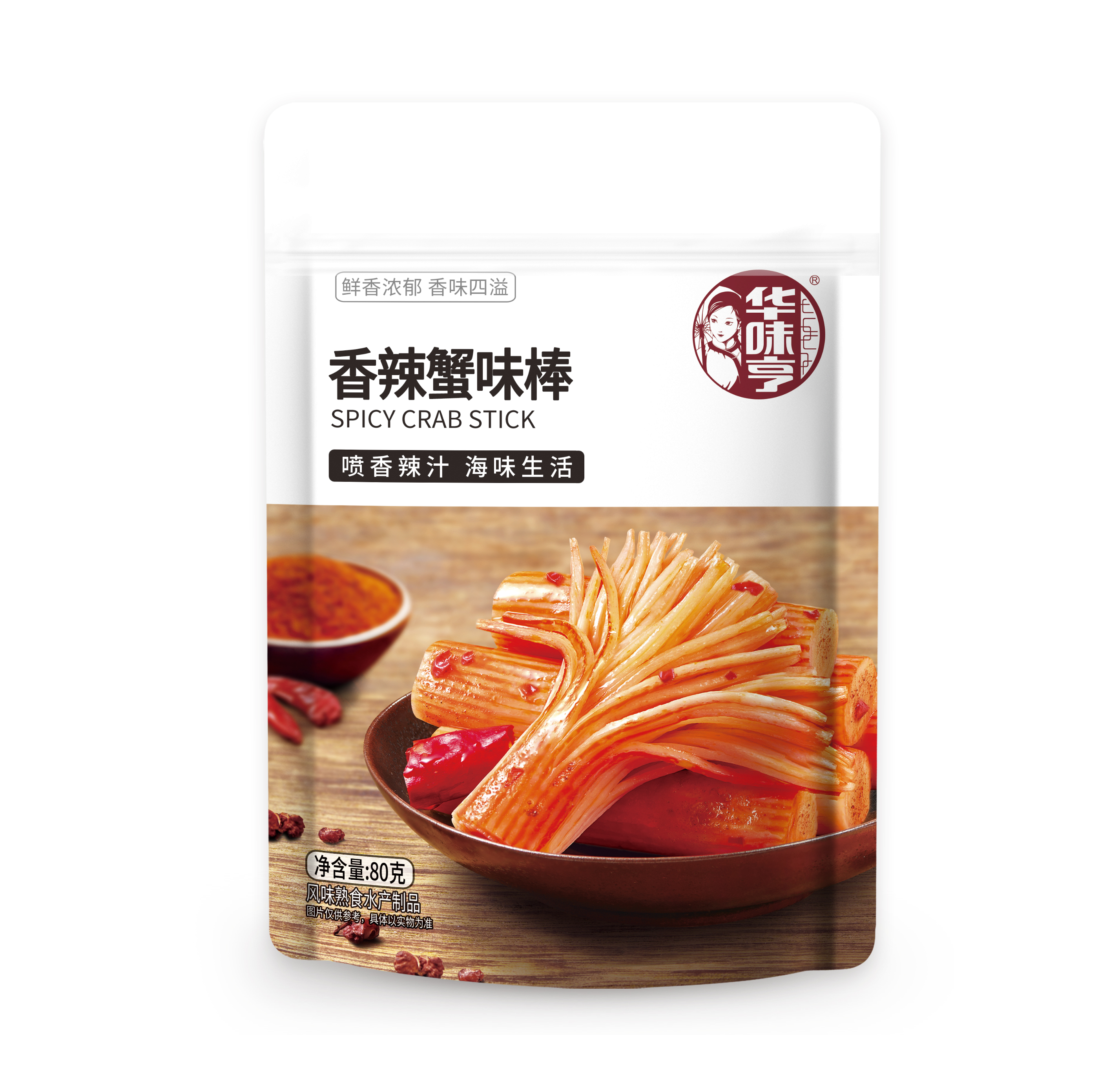 华味亨香辣蟹味棒袋80g