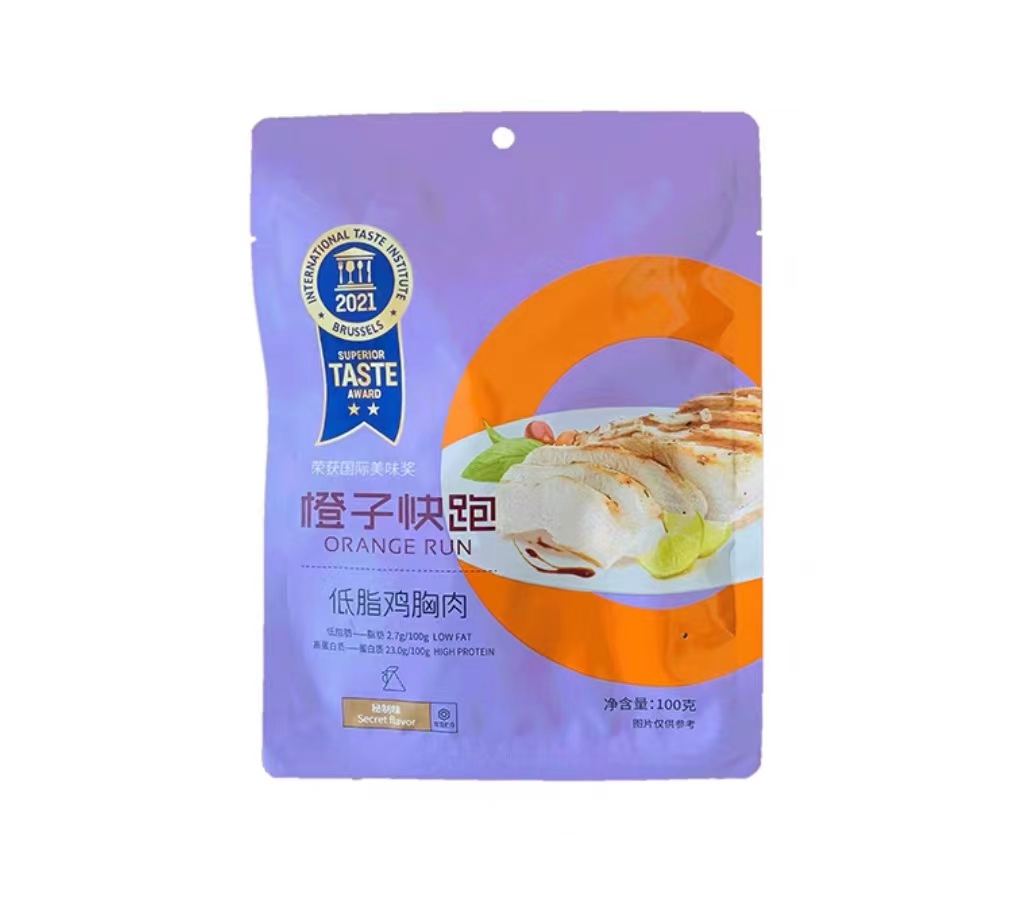 橙子快跑低脂鸡胸肉秘制味100g