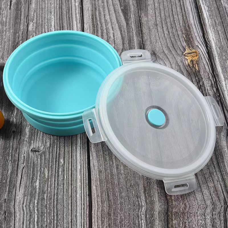 仙僖俫圆形硅胶折叠碗1200ml,耐230℃高温