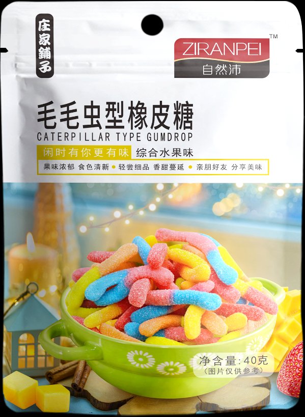 庄家铺子自然沛毛毛虫型橡皮糖40g