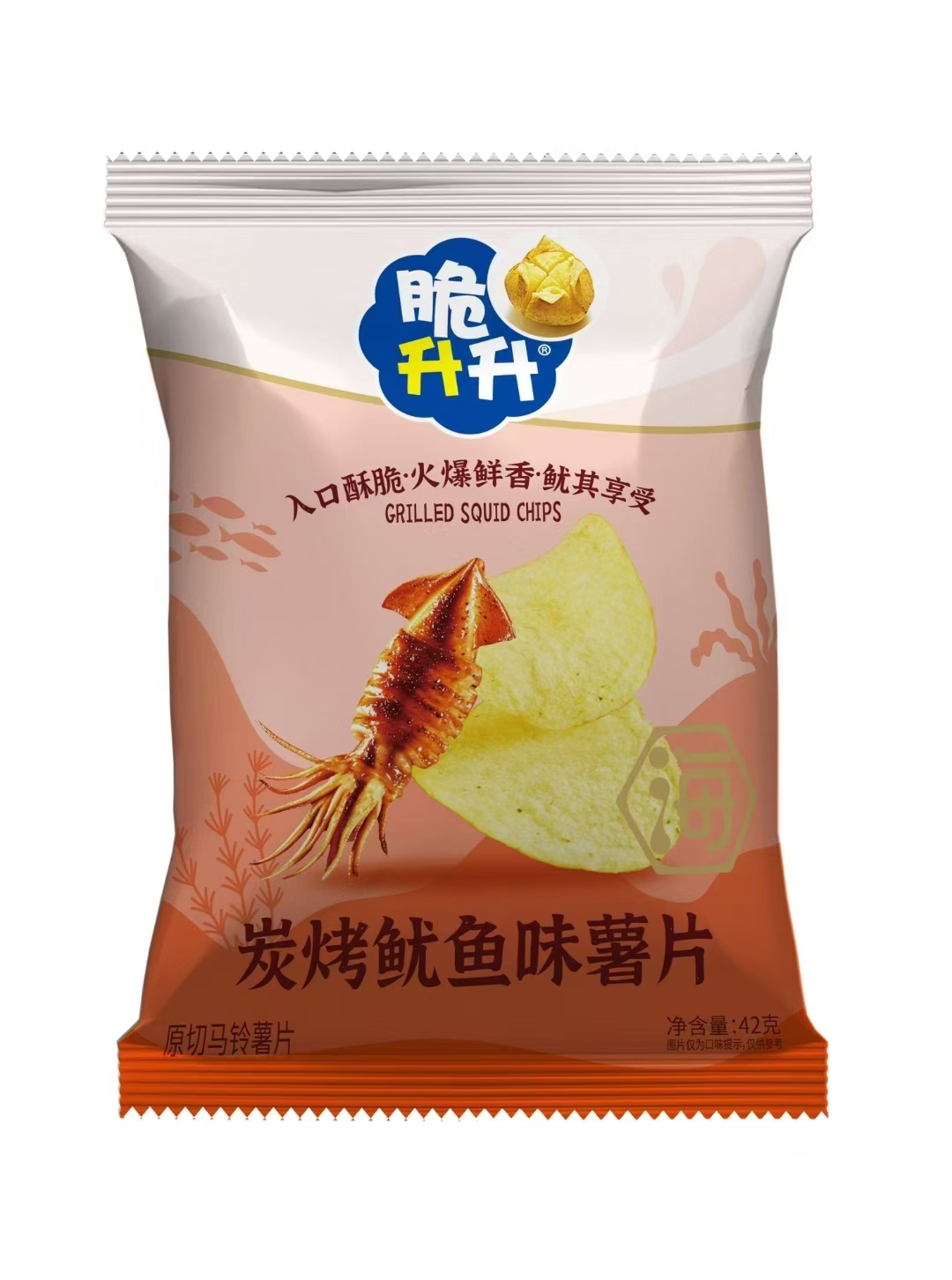 脆升升炭烤鱿鱼薯片42g