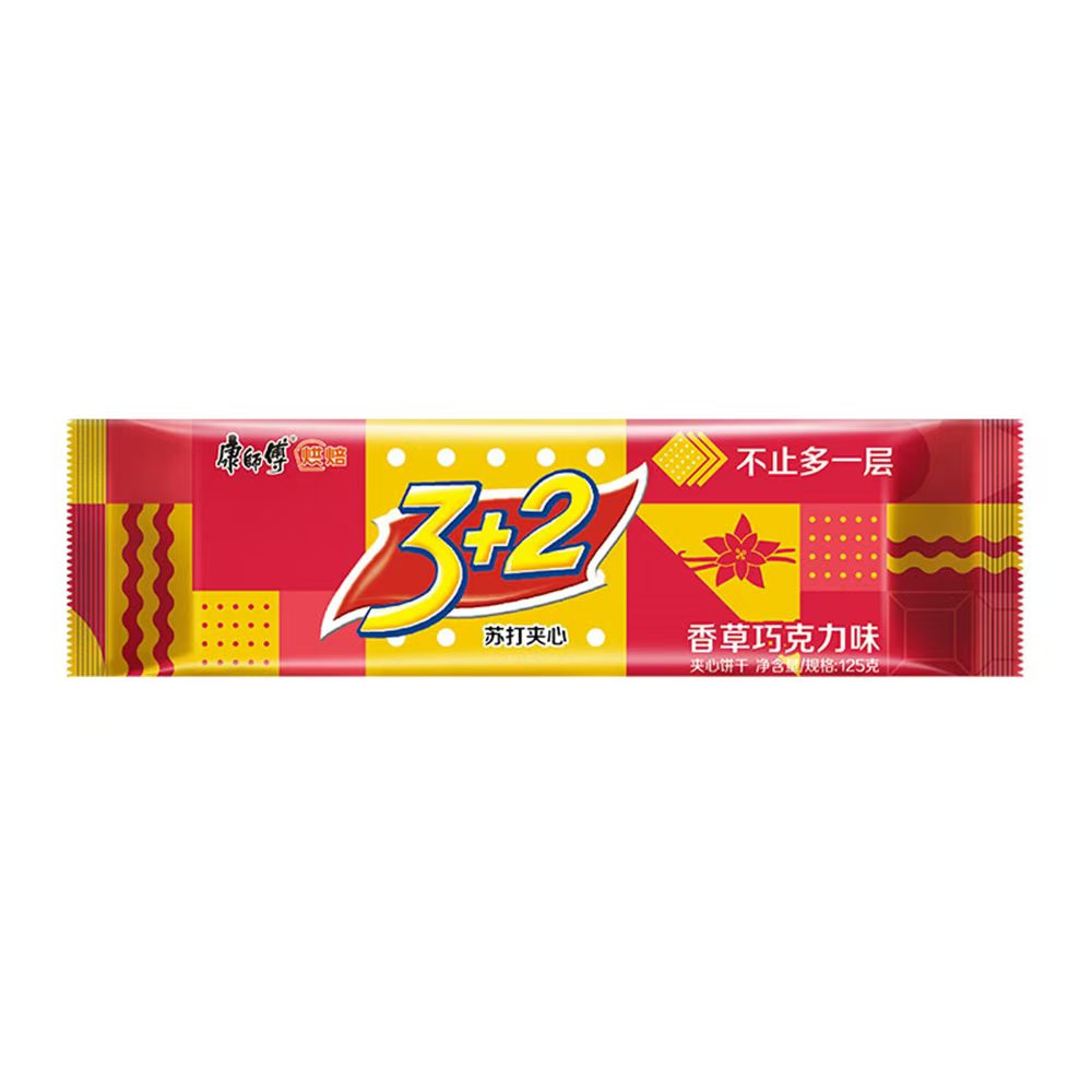 康师傅3+2香草巧克力味夹心饼干125g