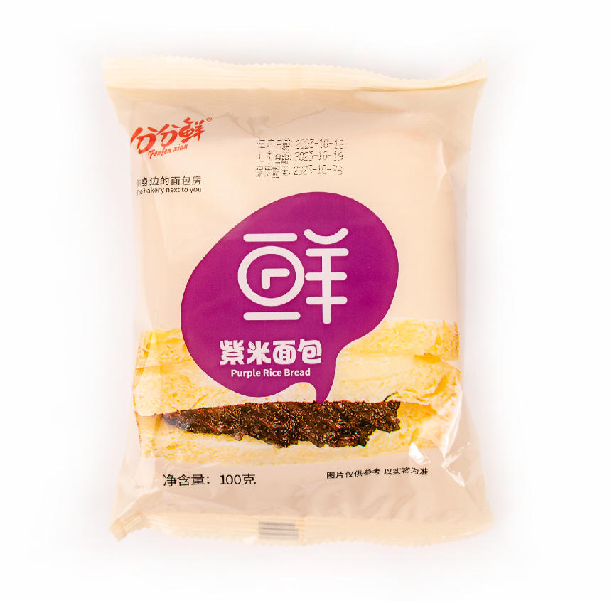 分分鲜紫米切片面包100g