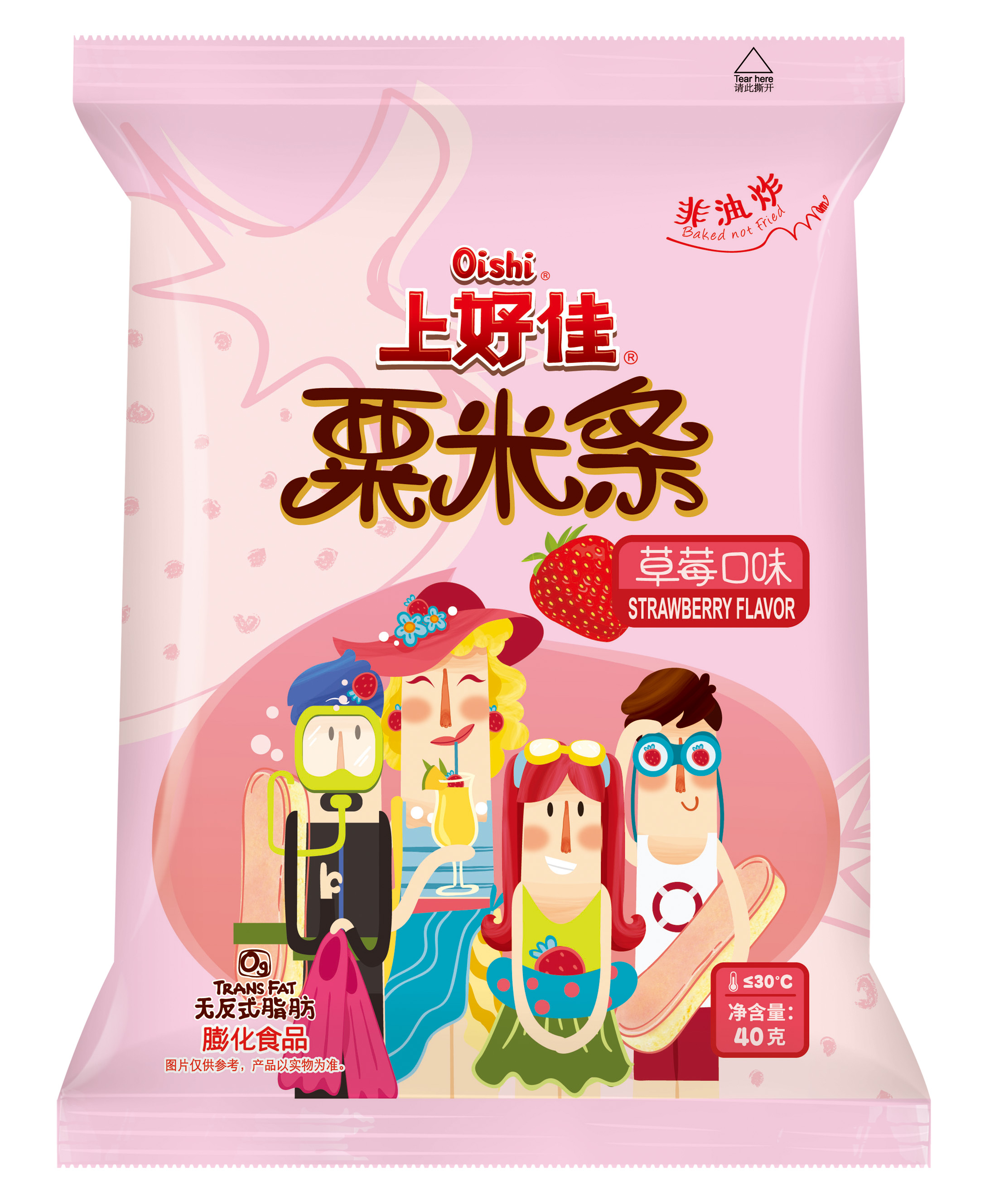 上好佳中粟米条草莓味40g