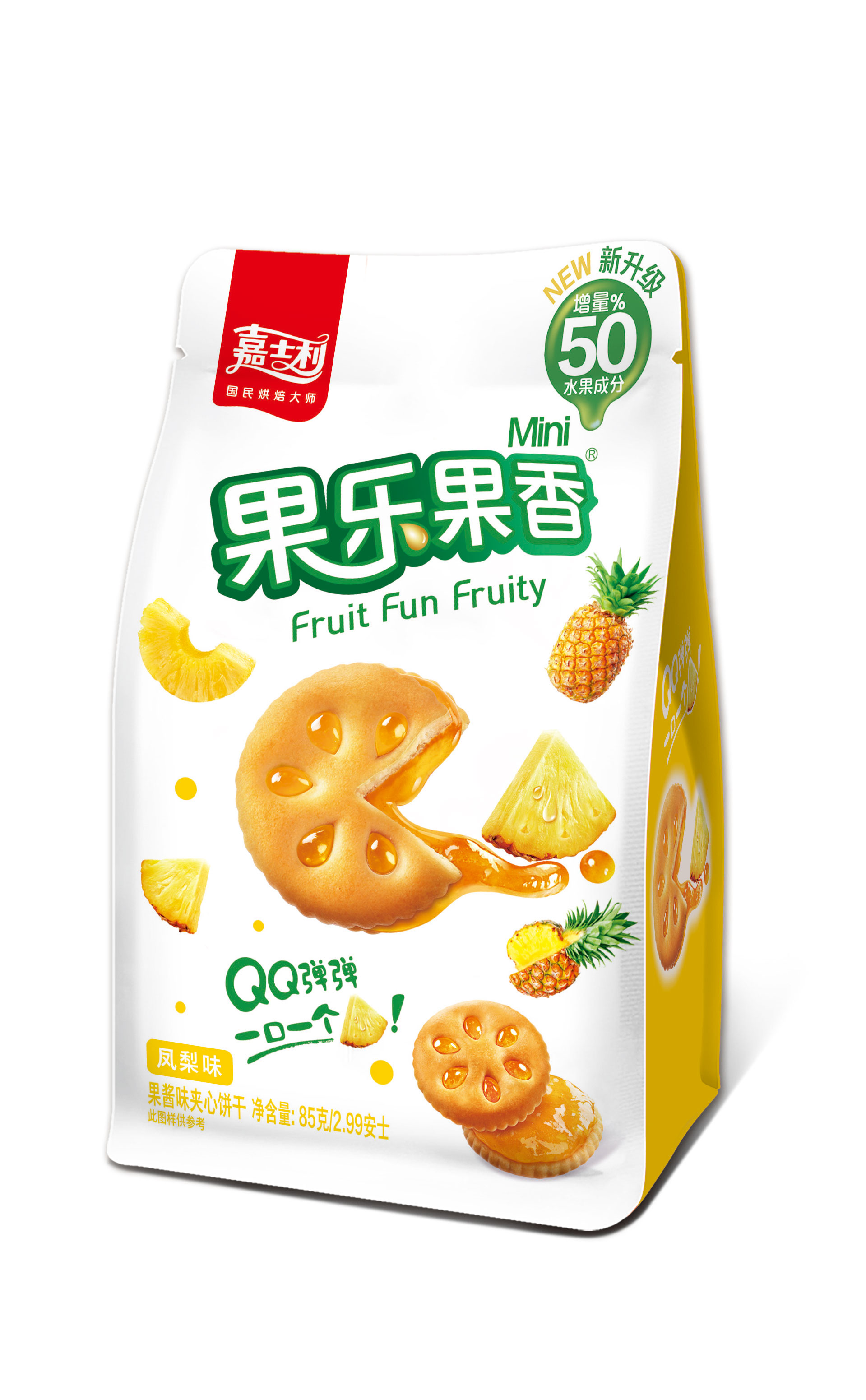 嘉士利果乐果香凤梨口味夹心饼干85g