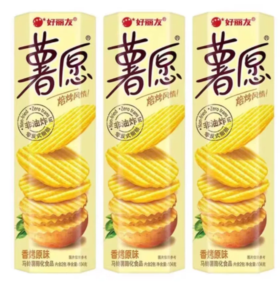 好丽友薯愿香烤原味薯片104g