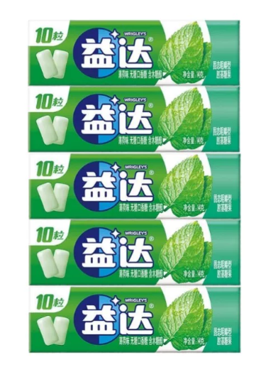 益达薄荷味无糖口香糖14g