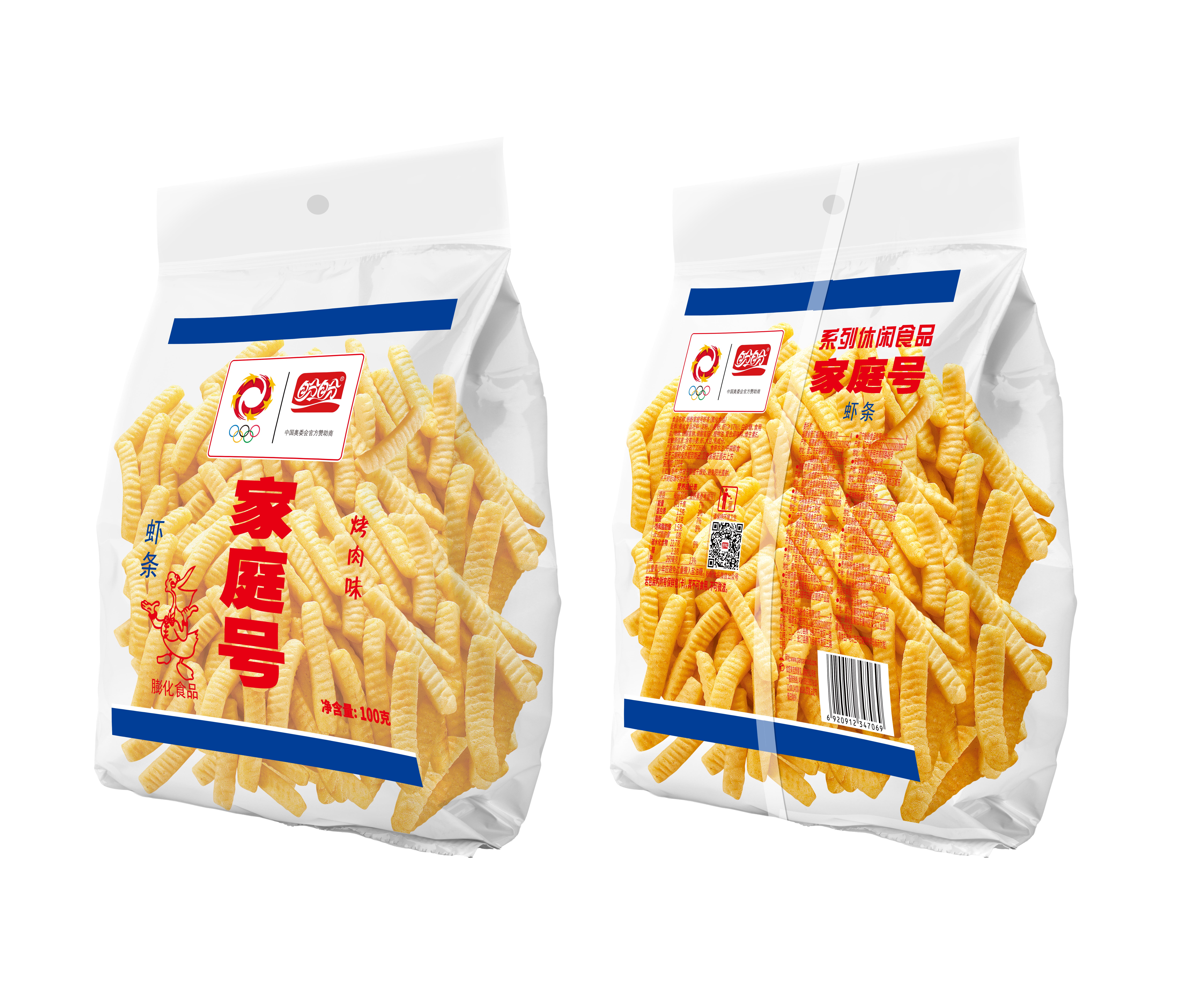 盼盼家庭号虾条100g
