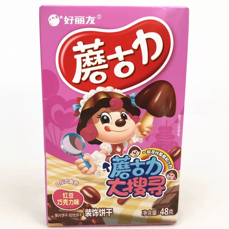 好丽友蘑古力红豆味 48克