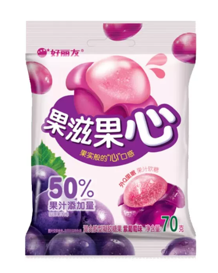好丽友果滋果心紫葡萄味果汁软糖70g