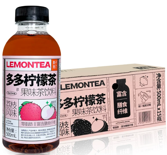 果子熟了多多柠檬茶荔枝风味500ml