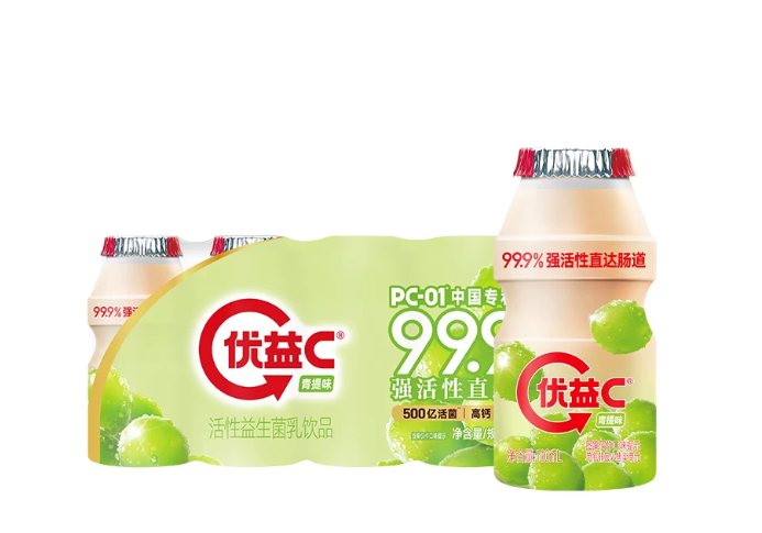 蒙牛优益C活菌型乳酸菌饮品青提味100l×5瓶
