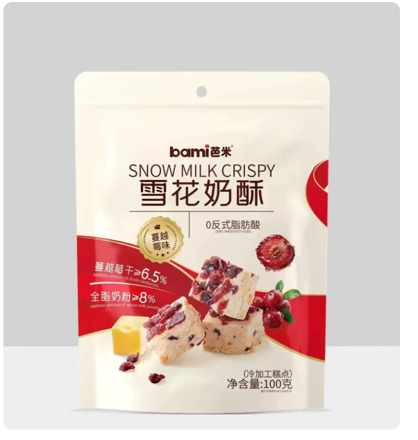 100g芭米雪花奶酥蔓越莓味