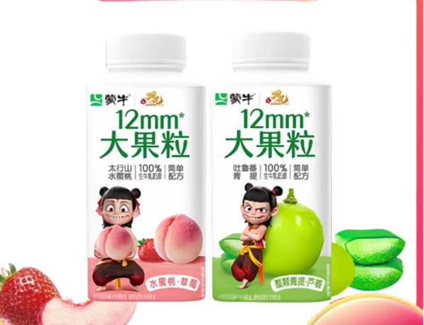 蒙牛12mm大果粒水蜜桃草莓风味250g