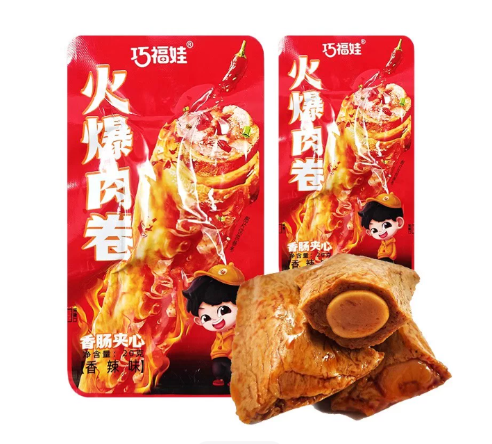 巧福娃火爆肉卷（牛肉味丸）香辣味20克